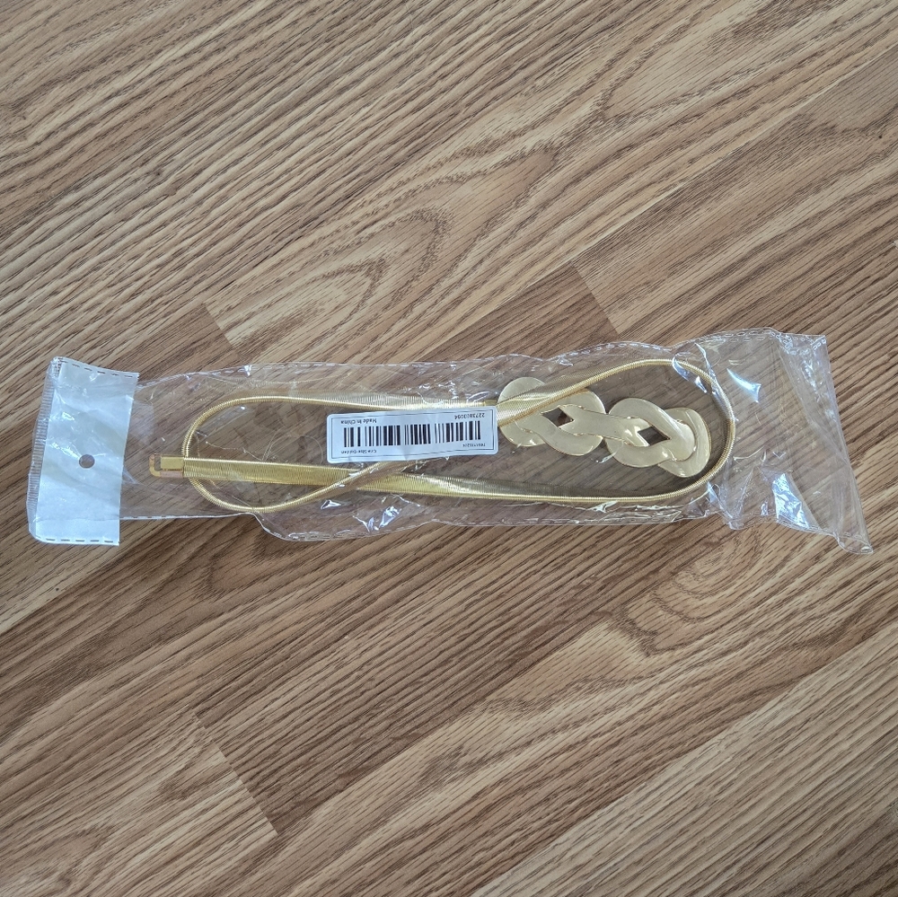 Gold Colored Metal Stretch Belt